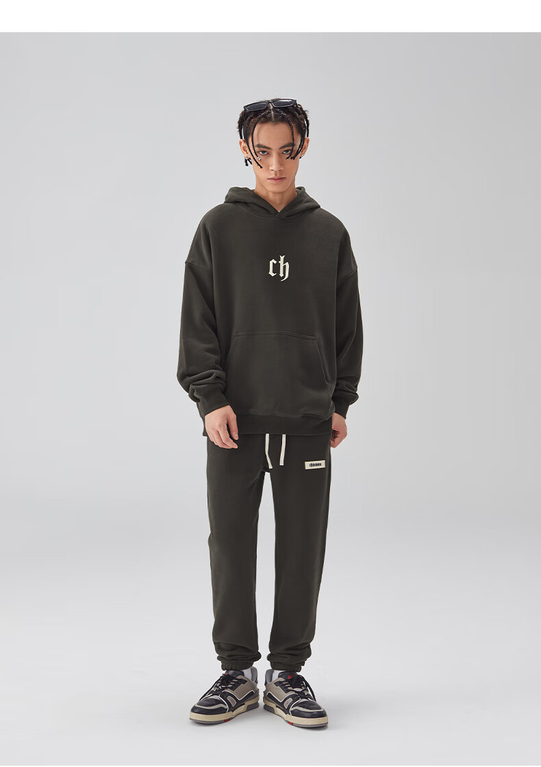 CHINISM CH Sweatshirt for Men, Spring And Autumn Classic Simple Couple's Top, Heavyweight American-Style Hoodie, Sports Casual Pullover Hooded Sweatshirt 30