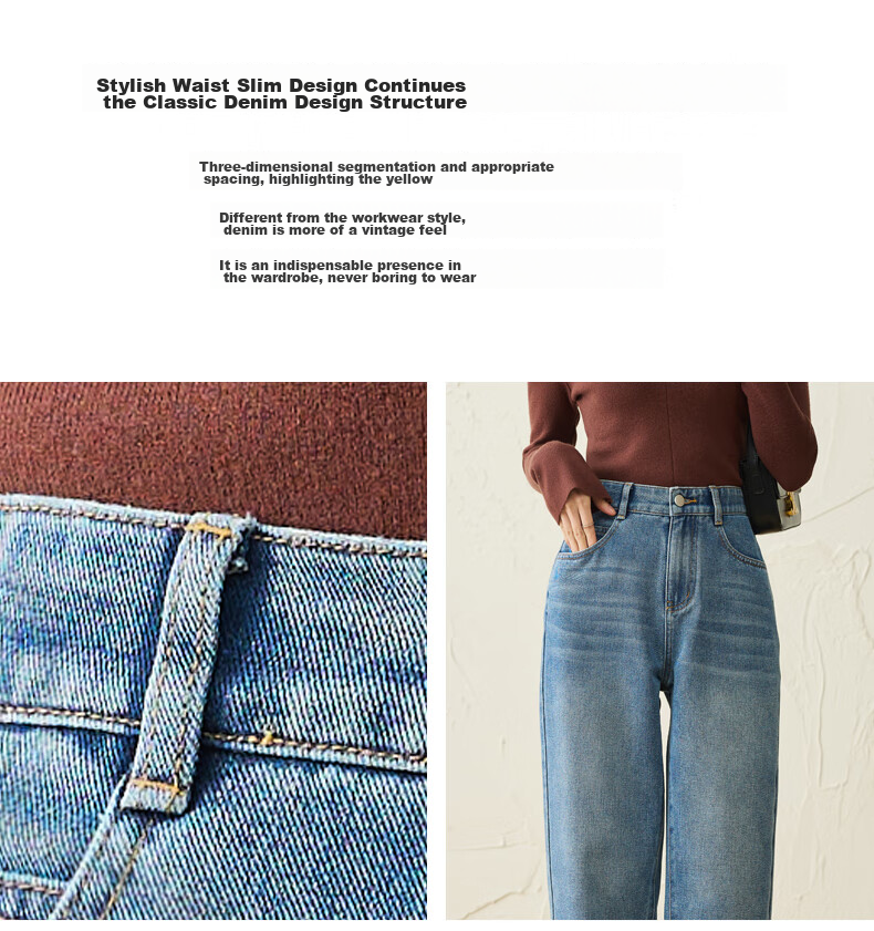 LangSha [New Retro Moisture-Wicking] Women's Jeans, Spring And Autumn New Style, High-Waisted Straight-Leg Cropped Tapered Harem Pants 9