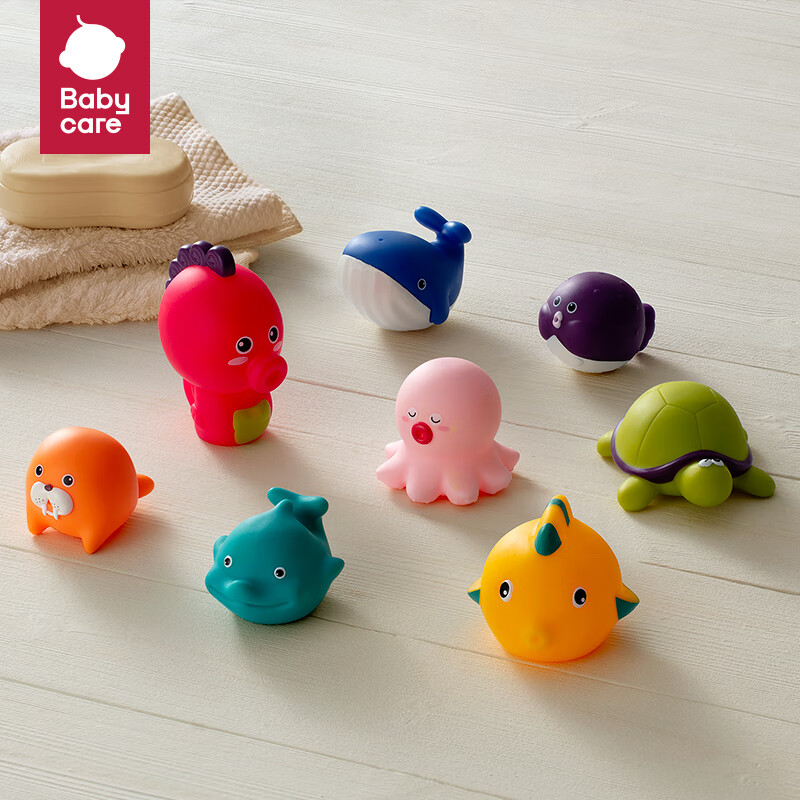 Babycare Children's Bath Toys, Baby Swimming Toys, Water Play Toys, Baby Shower Toys, Shower Head, Indoor Water Play Toys, 8-Piece Set