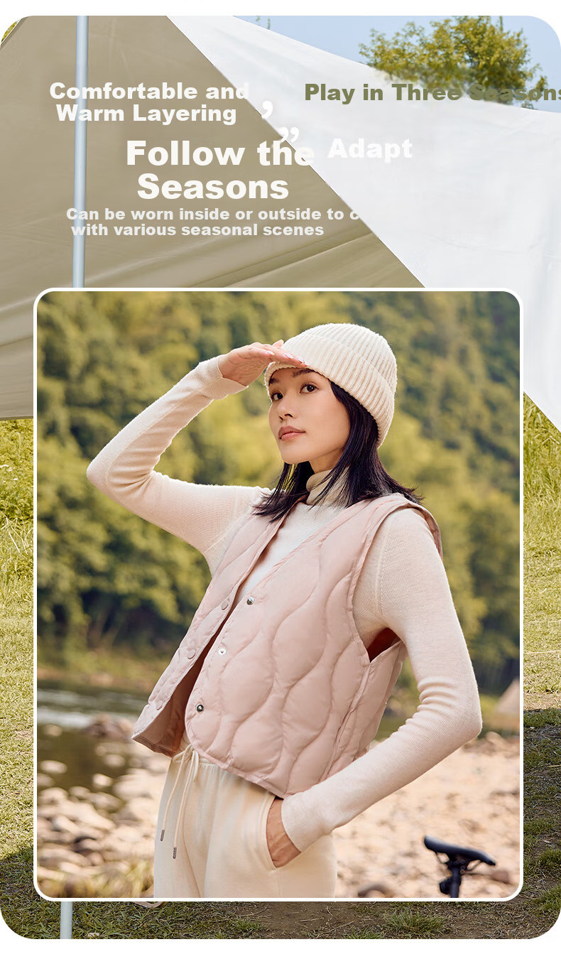 Yalu down Vest for Women, 2026 Autumn And Winter New Style, Lightweight Inner Layer, Warm Fashionable Fitted Coat, Inner Wear V-Neck Vest 2