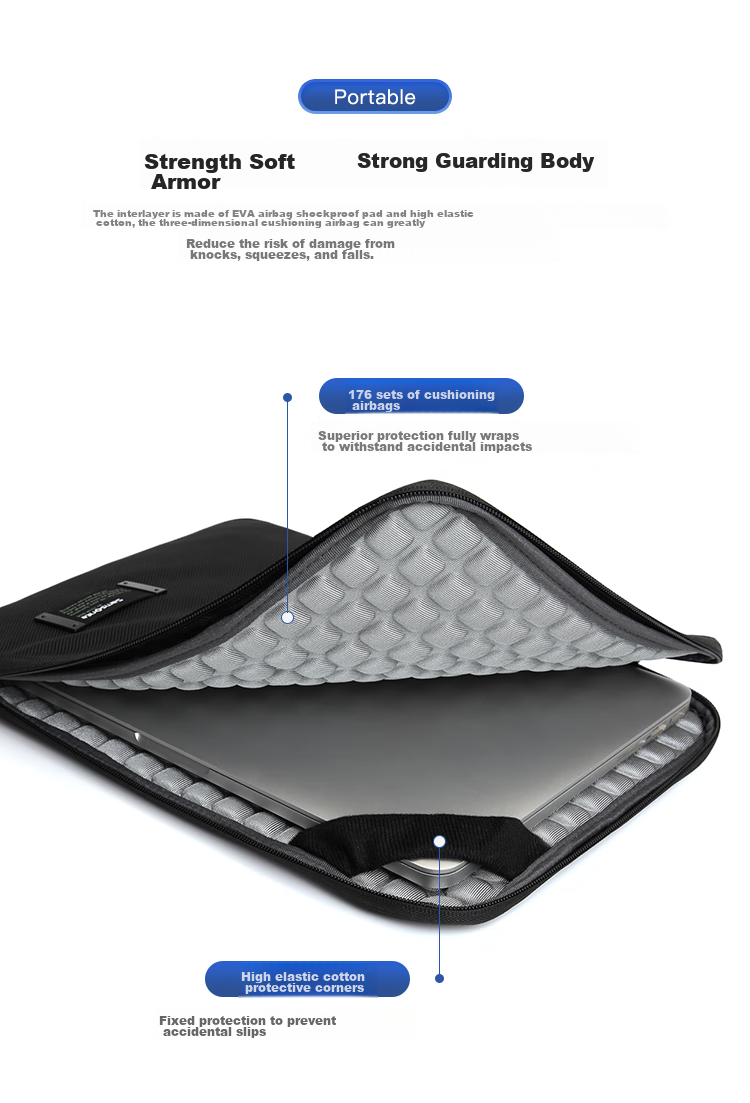 Xinxiuli Laptop Sleeve, 14.1-Inch Handheld Bag, Slim Notebook Macbook Airbag Protective Case, Gift 4