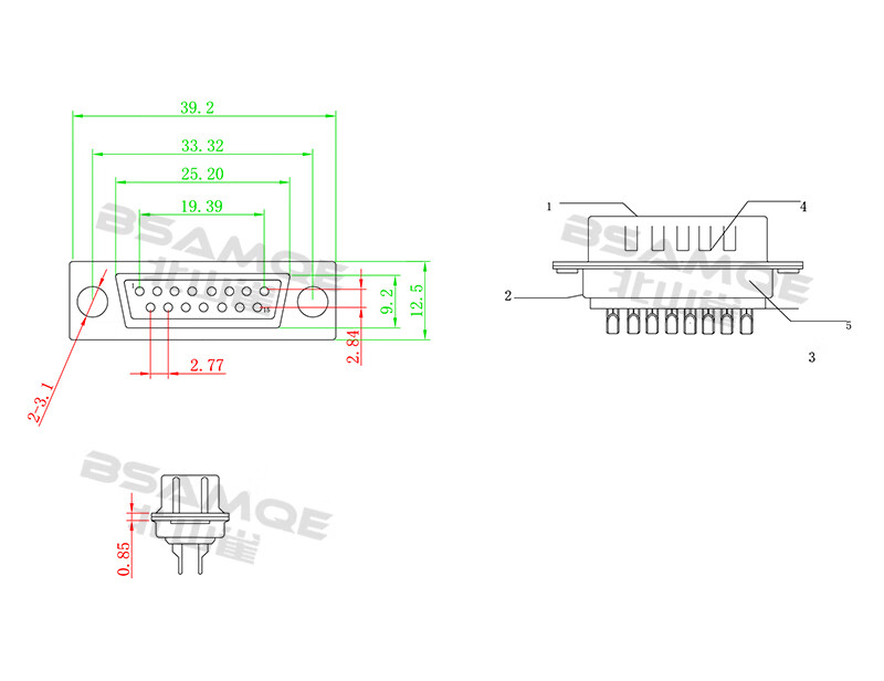 Beishanque DB15 Two-Row 15-Pin Solder Connector, Two-Row Serial And Parallel Port Solder Wire Plug Male, 2 Pieces Per Pack, HJ463 3