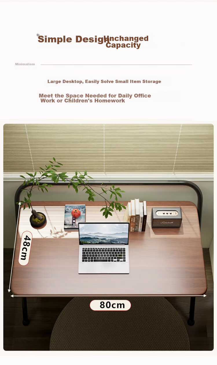 Jingcai Folding Table, Computer Desk, Simple Study Desk, Learning Table, Office Training Table JDZ10 Walnut 80*48cm Single Layer 7