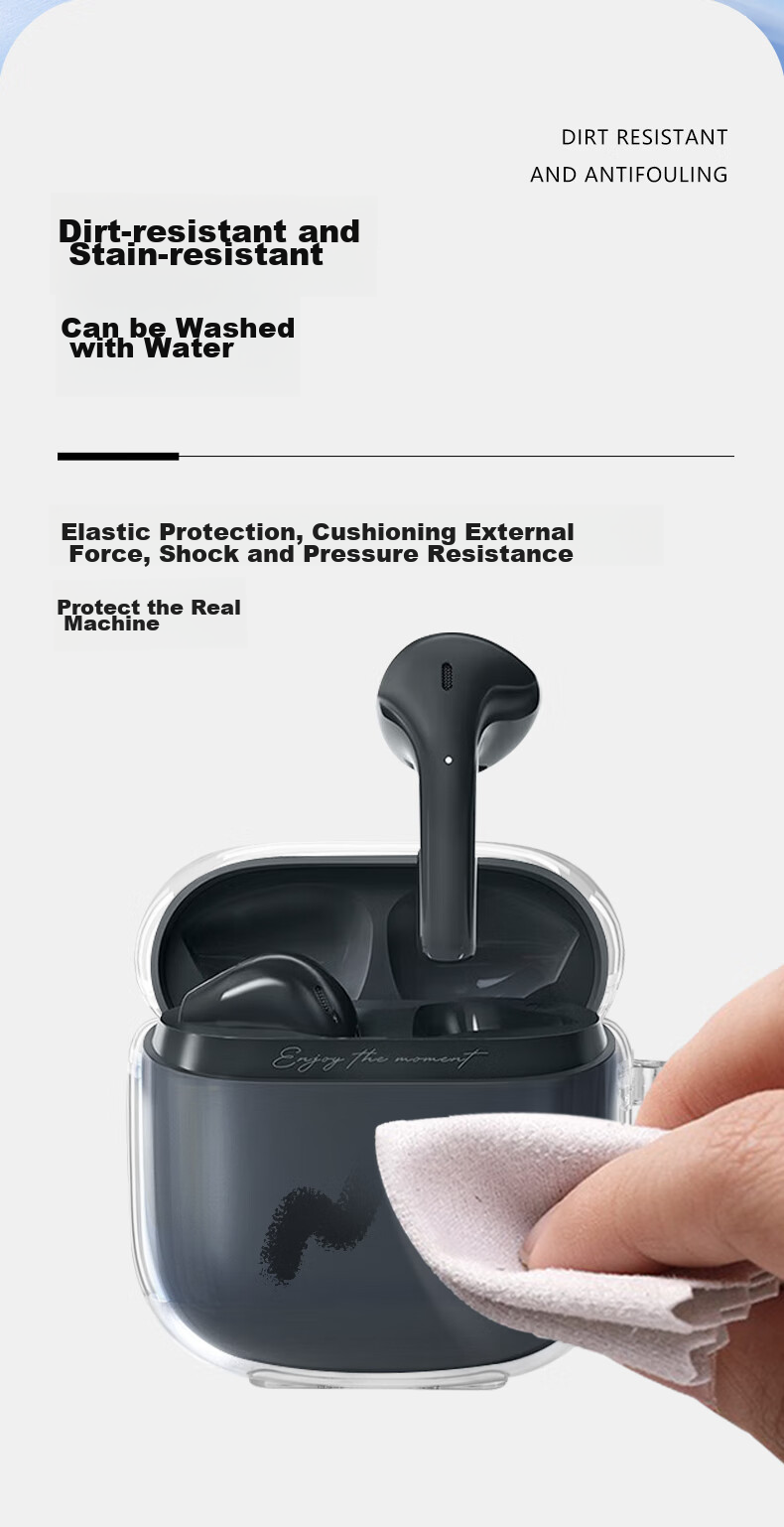 Masentek Compatible with Edifier Hua Zai Zero Air Bluetooth Earphone Protective Case, Soft TPU Charging Box, Silicone Storage Case Accessory, Ultra-Thin Shockproof And Stain-Resistant, Transparent 8