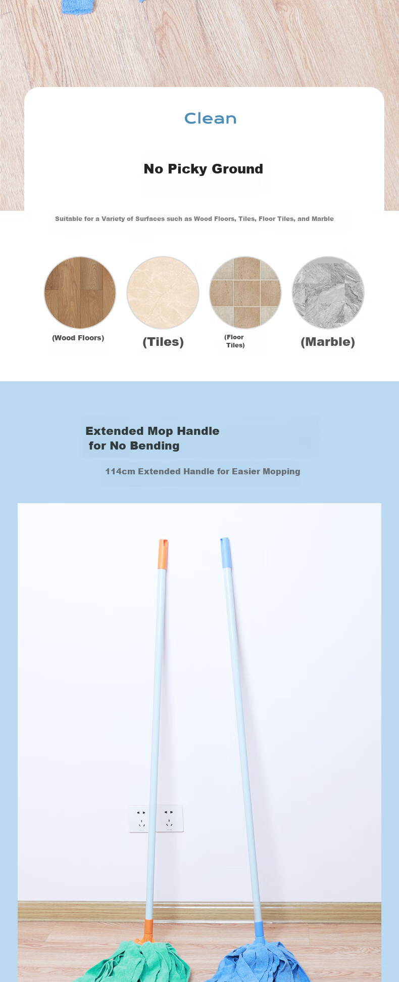 CHAHUA Mop Cleaning Cloth, Ultra-Fine Fiber, Absorbent, Wringer Cloth, Mop Head, Floor Cleaning Tool, Green * 5