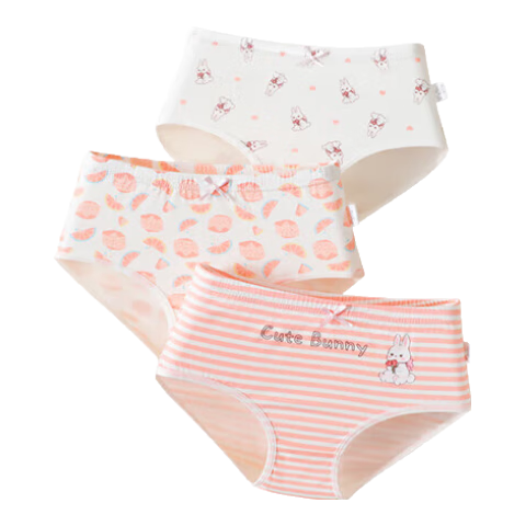 LangSha Girls' Underwear, Class A Cotton Triangle Shorts, Antibacterial Panties for Older Children, No Wedgie, Size 150