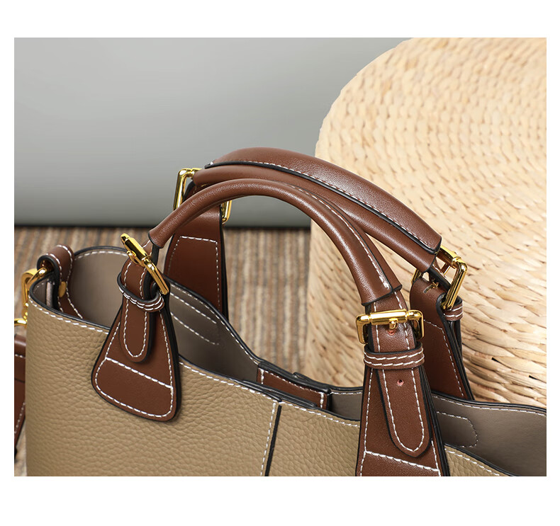 Viney Leather Handbag, Large Capacity Bucket Bag for Women, Luxury Tote Bag, Practical Birthday And Mother's Day Gift for Mom 12