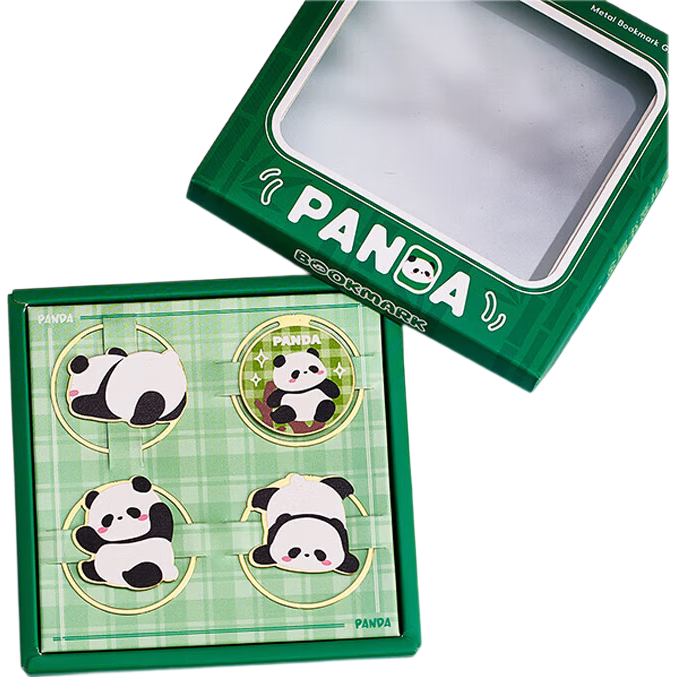 Jiamo Panda Metal Bookmark, Cute Creative Cartoon Chinese Style Cultural And Creative Hollow Bookmarks, Book Page Clips for Children Students, Rewards, Back-To Gifts, Mid-Autumn Festival Souvenirs