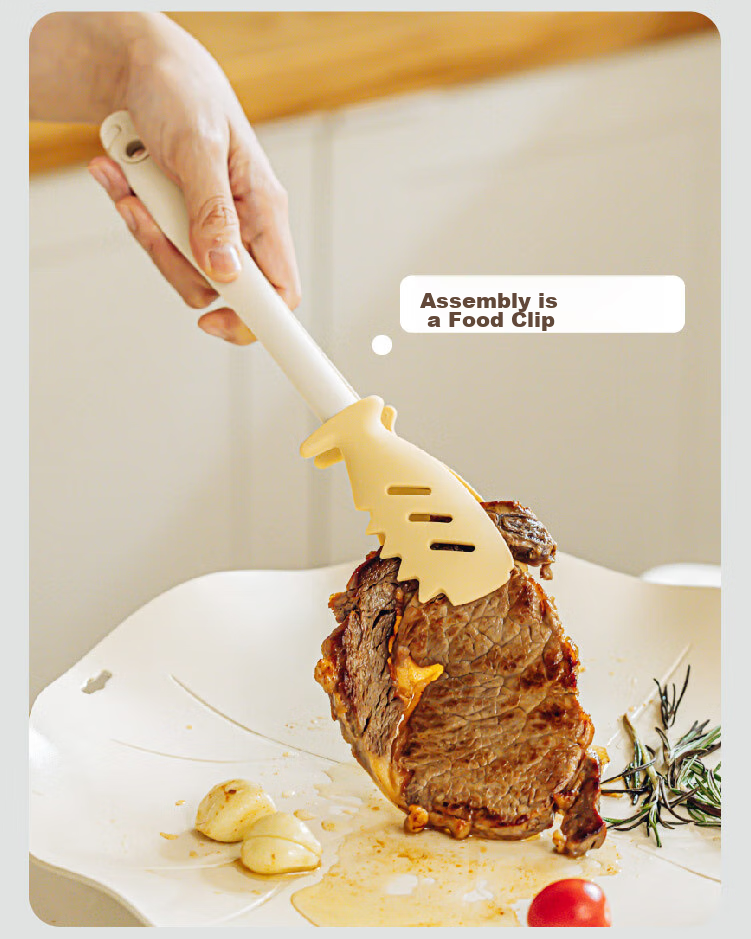 Shuke Fish Tongs, Kitchen Barbecue Tongs, Multifunctional Food Tongs, Heat-Resistant Silicone Barbecue Steak Tongs 3