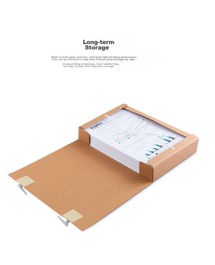 COMIX 10-Pack, 50mm High-Quality Kraft Paper File Boxes, A4 Document Storage Boxes, Office Stationery EAG50-10 4