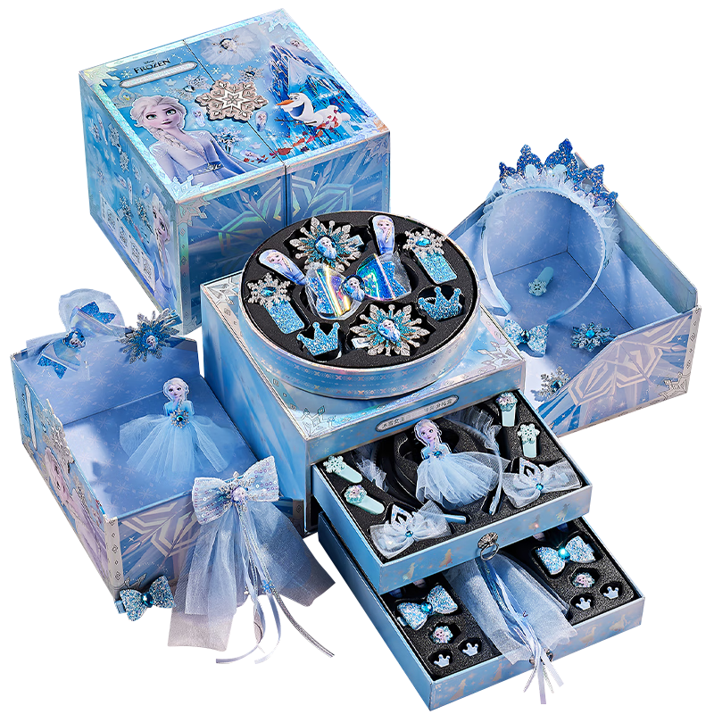 Disney Children's Toy, Elsa Princess Jewelry And Hair Accessories Gift Box, Frozen Musical Box, Birthday Gift for Ages 3-6