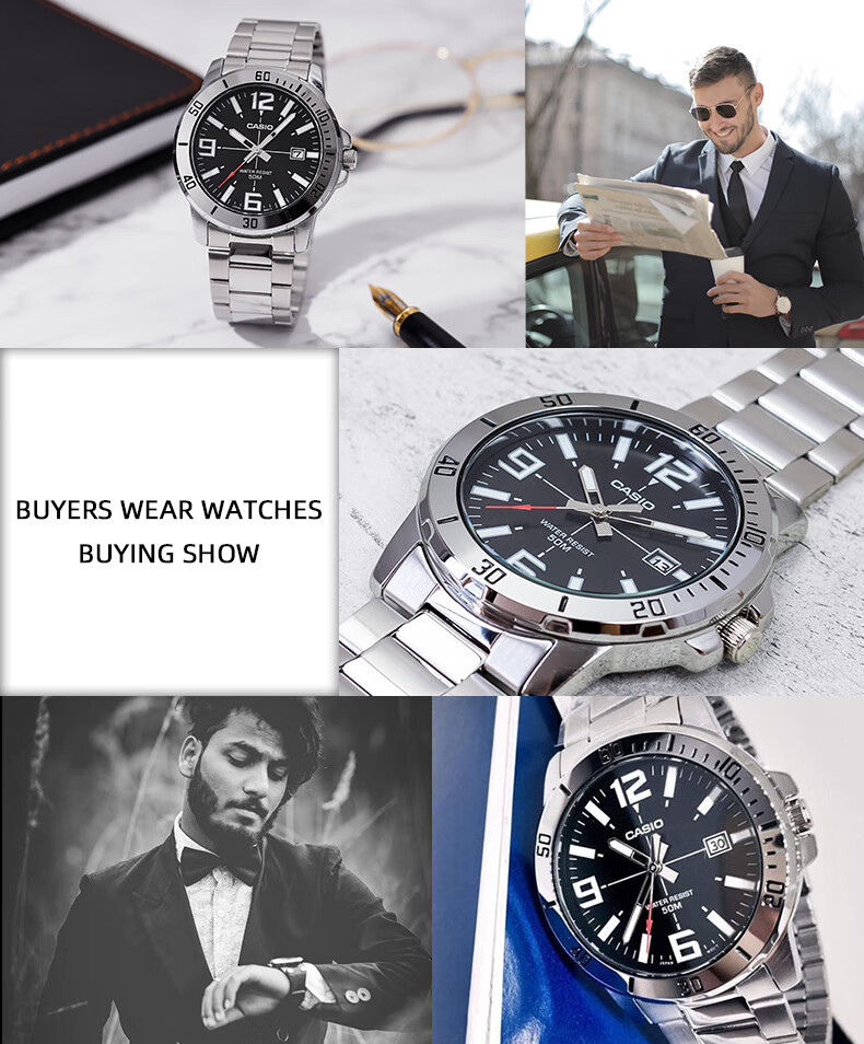 CASIO Business Commute Simple Elegant Classic Large Dial Waterproof Quartz Men's Watch Gift for Boyfriend MTP-1374L 23