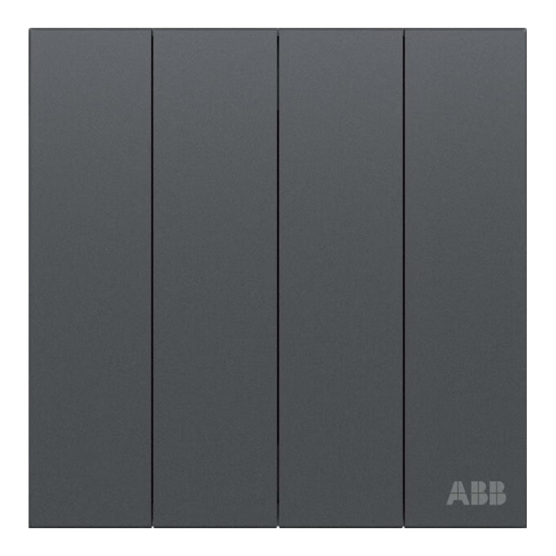 ABB Switch Socket Panel, Yingzhi Series Gray Four-Gang Single Control Switch, CA104-MG