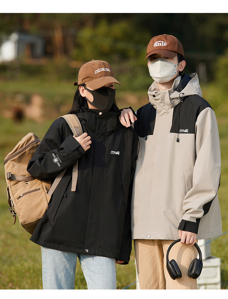 JEEP SPIRIT Windbreaker Jacket for Spring And Autumn, Men's Casual Outerwear, Sports Windproof Mountaineering Coat, Ivory White, Size L 9
