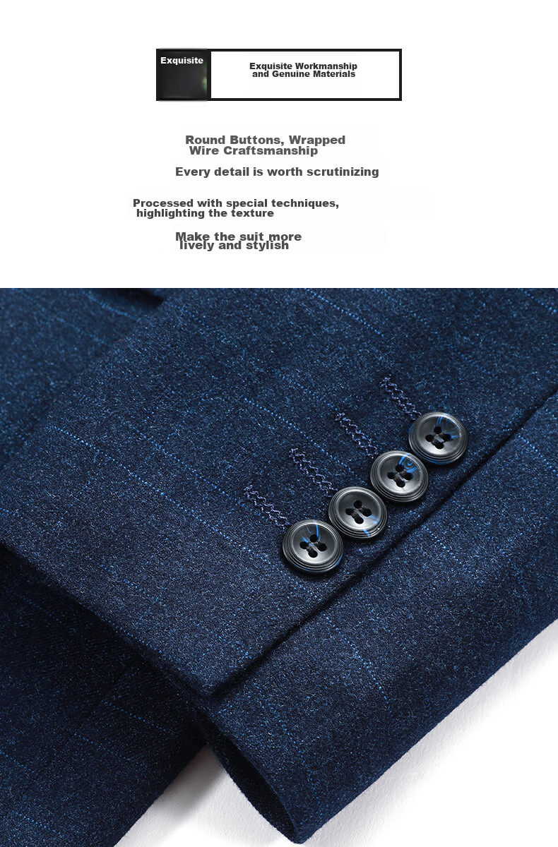FIRS Men's Suit, Spring And Autumn Style, Business Middle-Aged Blazer, Casual Men's Single Suit Jacket, Formal Professional Wear Top, Suit 9836 Dark Blue 170 8