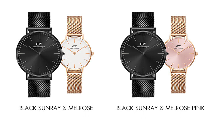 DanielWellington DW Couple's Matching Expressions Couple Watch, Men's And Women's Styles, A Pair of Light Luxury Gold Niche Quartz Steel Strap, Birthday Gift 3