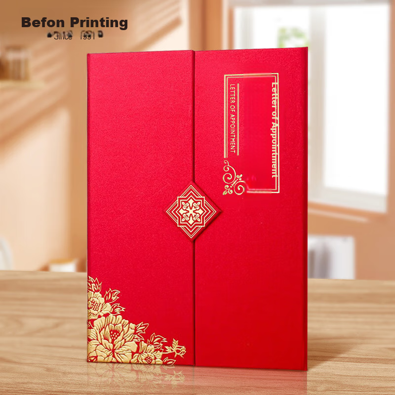 Befon A4 Appointment Letter, Appointment Book Cover, Appointment Certificate, Commission Document, Student Appointment Letter, Award Certificate Holder, Protective Cover with 2 Inner Pages, 1389