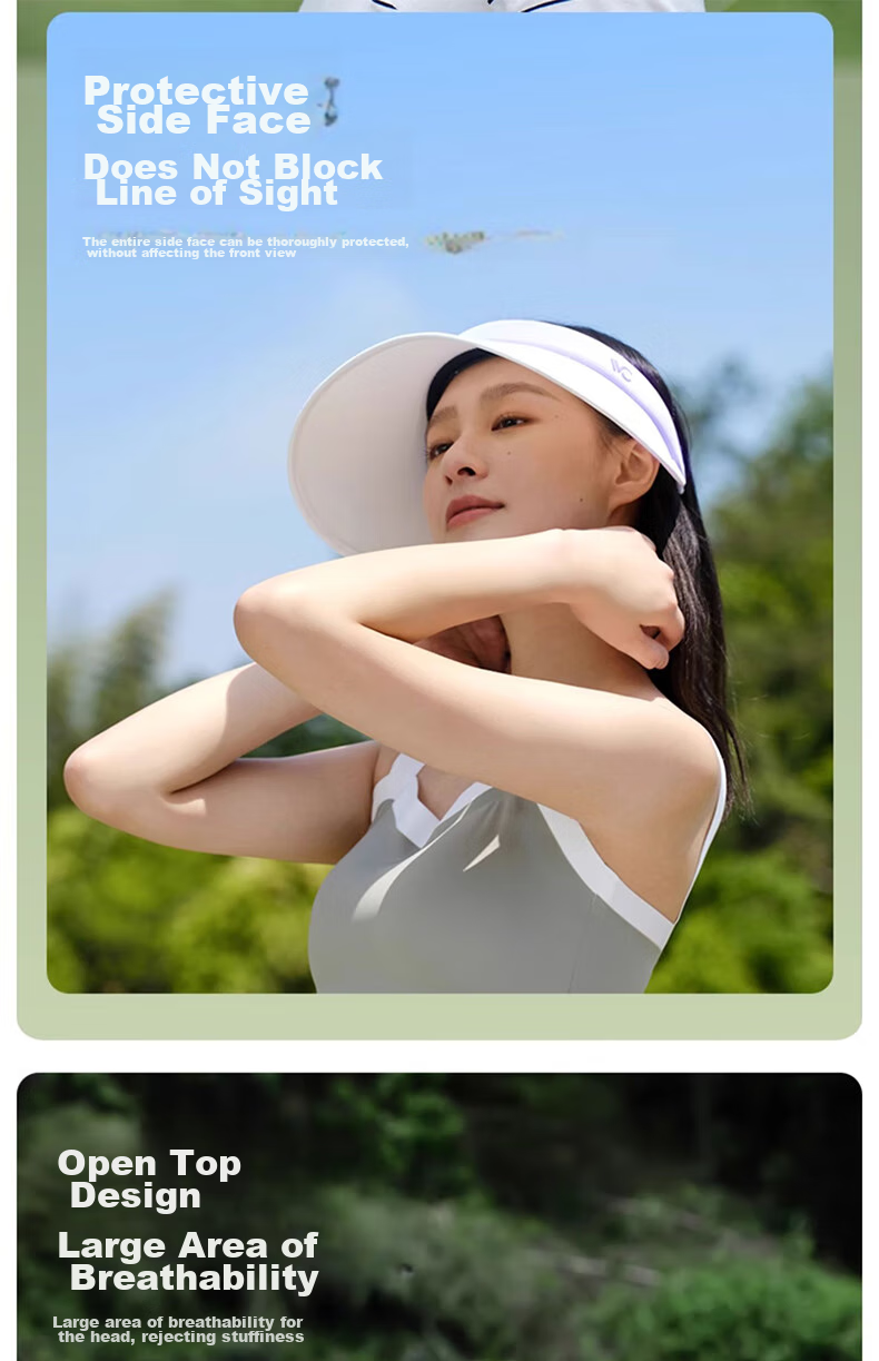 VVC Sun Protection Hat for Women, Sun Visor, UV-Resistant Wide-Brimmed Bucket Hat, Gradient Gray 8