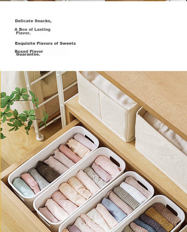 Jicang Storage Box, Household Kitchen Organizer, Plastic Storage Container, Snack And Cosmetics Storage Box, Storage Bi 12