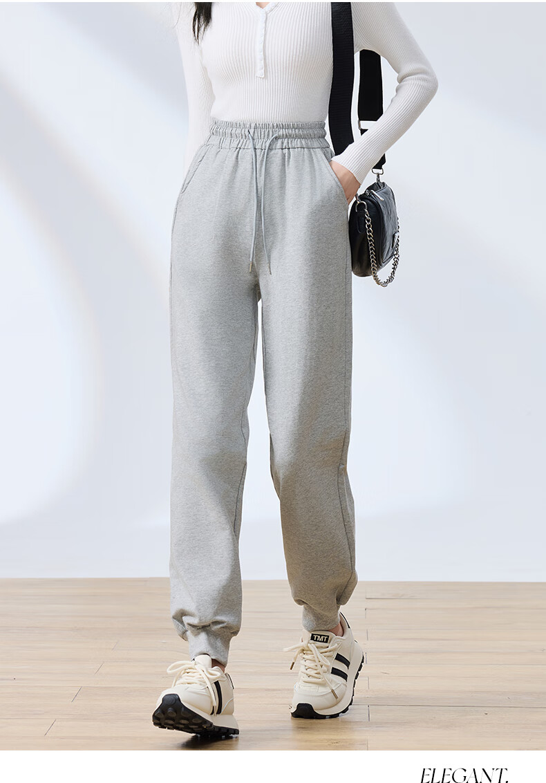 Langsha Women's Cotton Jogger Pants 2025 Spring Autumn High Waist Loose Harem Casual Thin Sweatpants for Petite Women 12