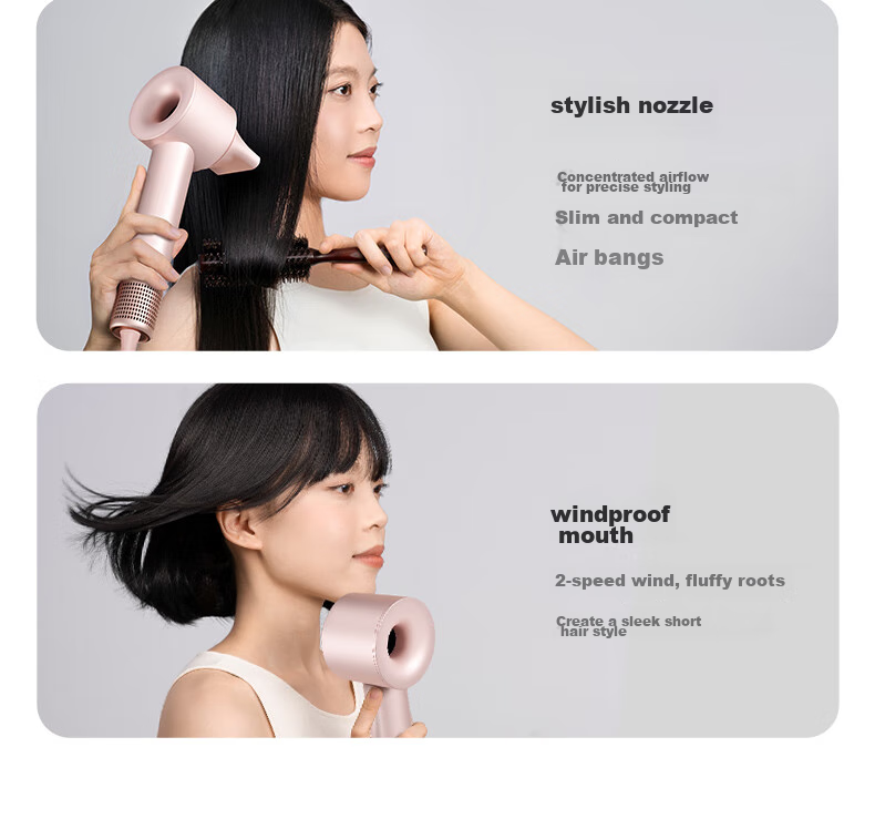 KEHEAL High-Speed Hair Dryer with 360 Billion Plasma Hair Protection, Powerful Electric Hair Dryer for Home Use, Negative Ion Hair Protection Blower, Holiday Gift for May 20th, HC5 Champagne Pink 27