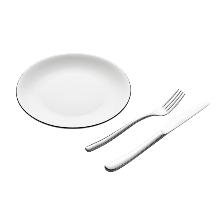 Onlycook Steak Knife And Fork Set, Steak Plate, Western Cutlery Set for Home Use with Knife, Fork And Plate, Gift Box Packaging, 10 Inches