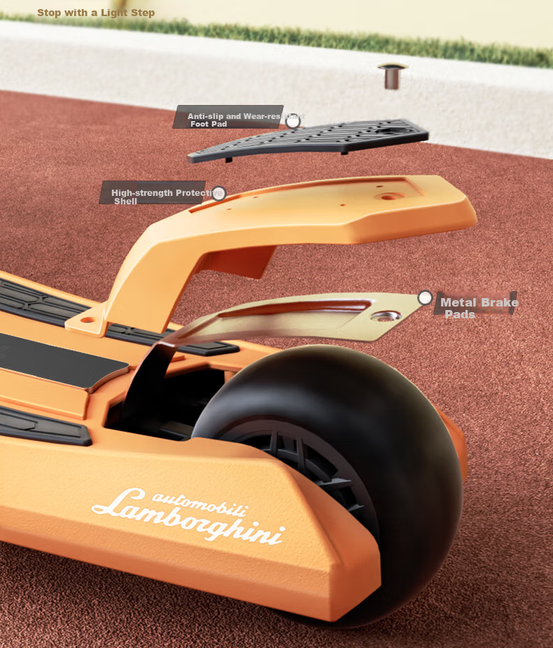 Kick'n'Roll Children's Scooter for Ages 3-12, Holiday Gift, Light-Up Pedals, Flashing Wheels, Lamborghini Scooter, Rose Pink 15