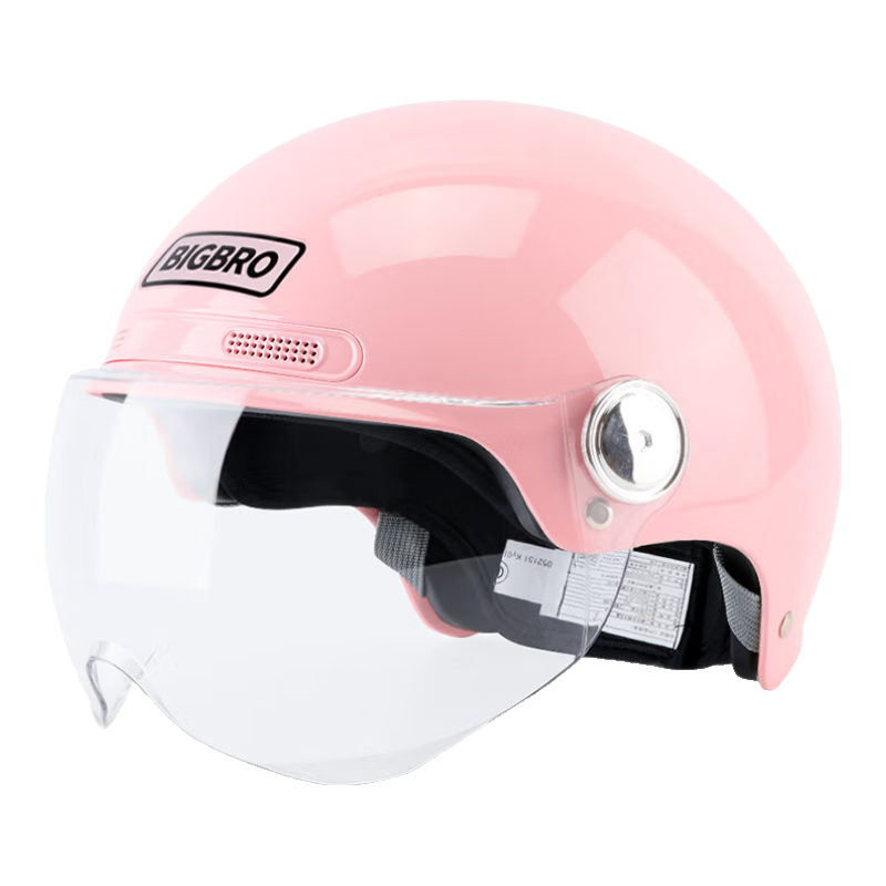 BIGBRO K15 Pink New National Standard 3C Certified Motorcycle Electric Bike Riding Helmet, Unisex for All Seasons, Sun Protection, Electric Scooter Summer Half Helmet