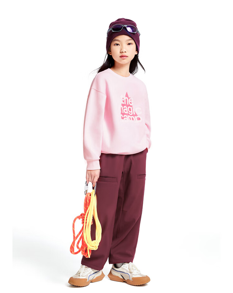 Annil Children's Clothing, Boys And Girls Long-Sleeve Sweatshirt, 2024 Autumn New Sports Printed Outdoor Warm Loose Fit, Off-White, Size 110 13