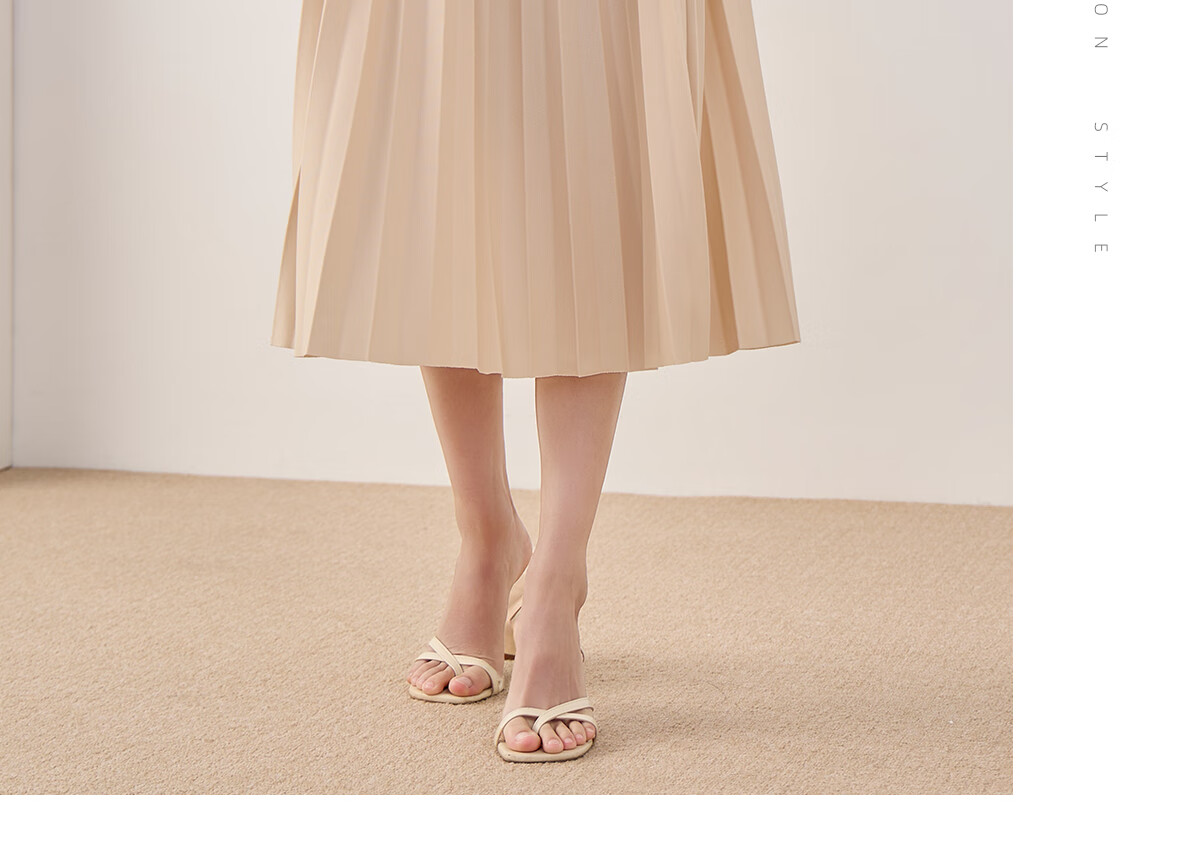 Chushen Spring And Autumn High-Waisted A-Line Midi Skirt for Women, Fashionable Versatile Pleated Skirt S13KB2098 Black 12