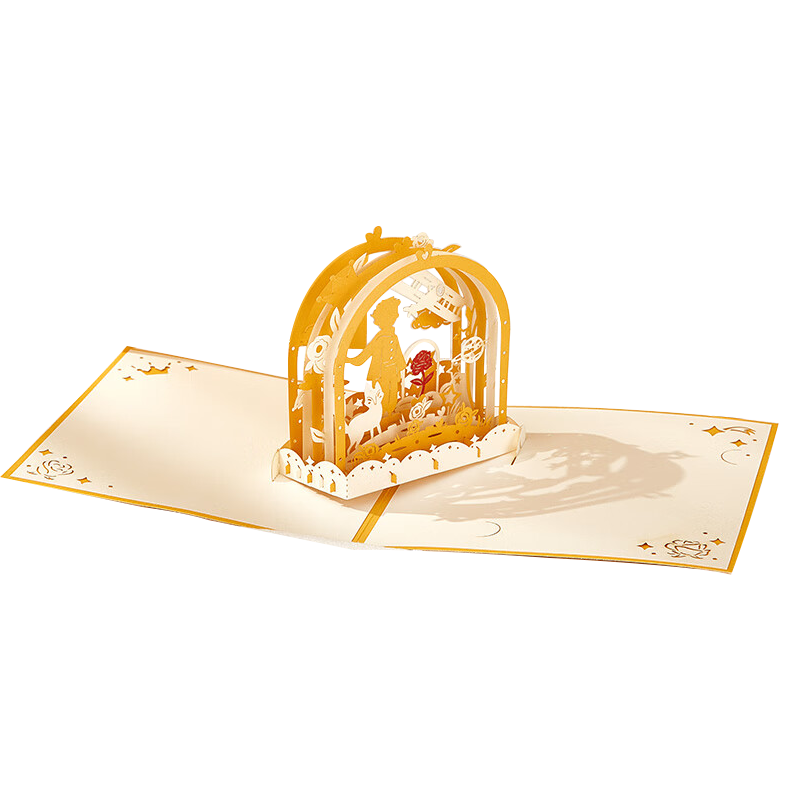Jiamo Birthday 3D Pop-Up Card, Instagram-Style Elegant Creative Folding Paper Sculpture Greeting Card Gift for Classmates, Colleagues, Teachers, Girlfriend, Little Prince, Father's Day Present