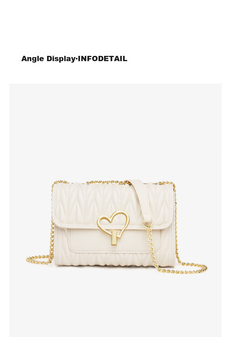 FOXER Women's Handbag, Large Capacity Chain Heart Shoulder Bag Crossbody Bag, Light Luxury Valentine's Day Gift 19
