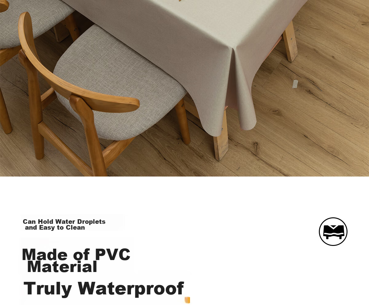 Mihua Tablecloth, Waterproof, Oil-Proof, Scald-Resistant, Washable, Heat-Resistant, Long Rectangular Tablecloth for Restaurants, PVC Table Mat, Morandi Mi 5