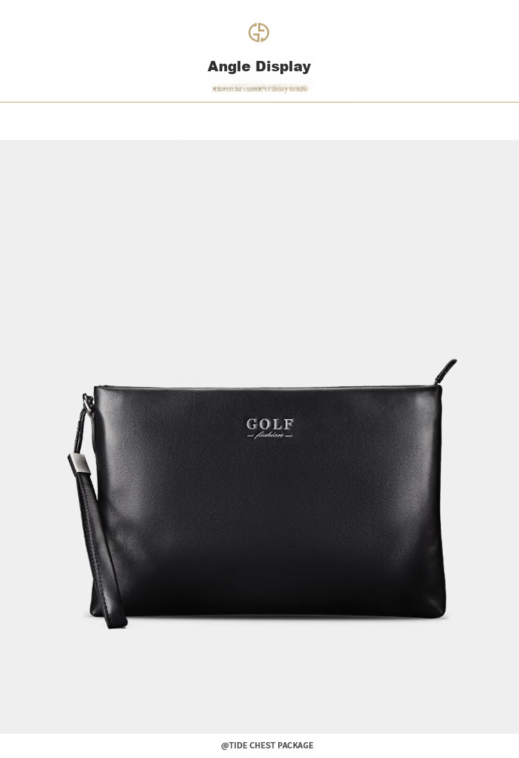GOLF Men's Clutch, Top-Grain Leather Handbag, Large Capacity with Multiple Card Slots, Envelope-Style Clutch, Valentine's Day Gift for Boyfriend 16