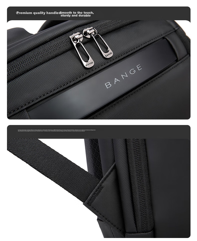 Bange Backpack, Men's Business Backpack, Large Capacity, College Student Schoolbag, Travel Bag, 16-Inch Laptop Bag 17