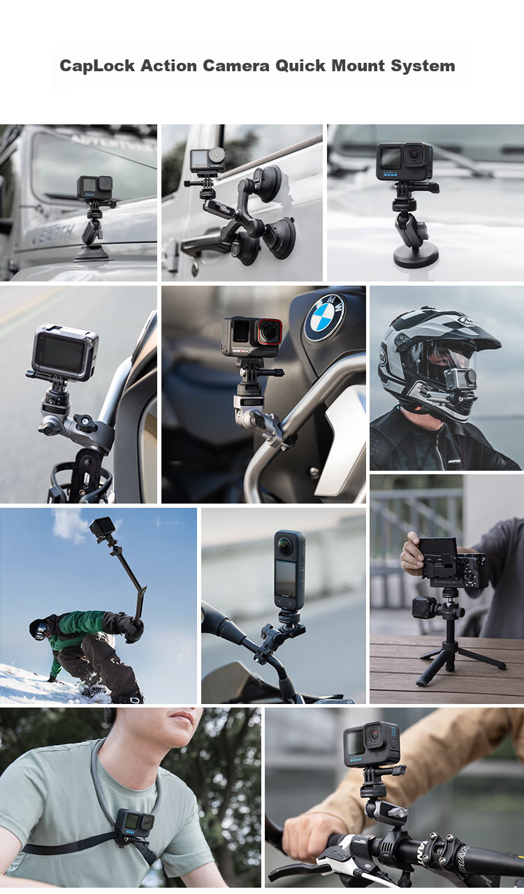 PGYTECH Action Camera Mount, Pocket3 Motorcycle Rearview Mirror Bracket, Metal Clamp, Insta360 Cycling Mount, GoPro Multifunctional Live Streaming Photography Action5pro Bracket 8