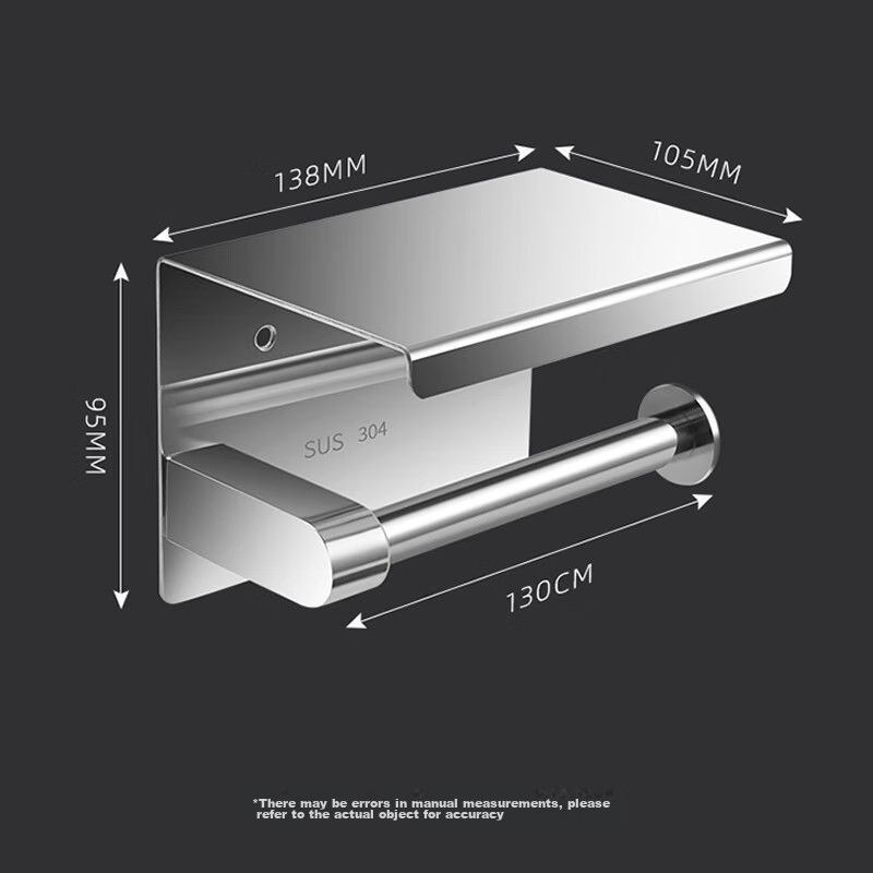 KEGOO Bathroom Toilet Paper Holder with Storage Shelf, Toilet Tissue Box, 304 Stainless Steel K220817