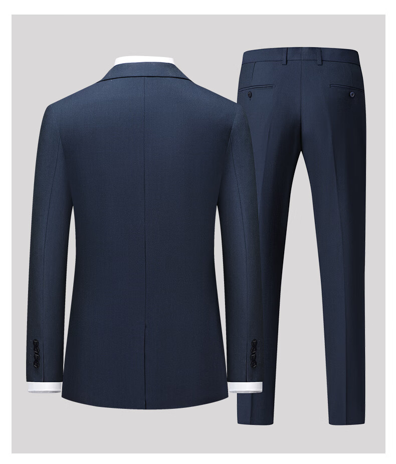 ROMON Men's Suit Set, All-Season Slim Fit Professional Formal Wear, Elastic Blazer for Business And Wedding Attire 12