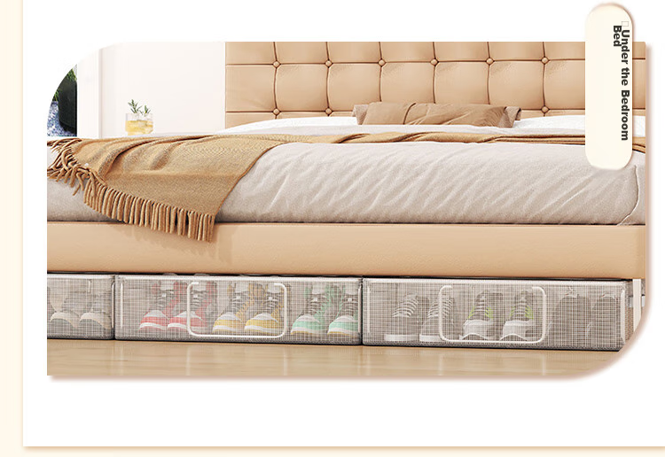 Anerya Simple Folding Shoe Rack Storage Organizer, Space-Saving Transparent Dustproof Shoe Cabinet, Under-Bed Shoe Holder for Boots And Shoes 6