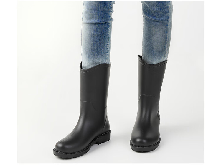 FOOTOPPO Women's Rain Boots, Fashionable Adult Mid-Calf Waterproof Boots, Ladies' Water Shoes, Non-Slip Rubber Boots for Wome 11