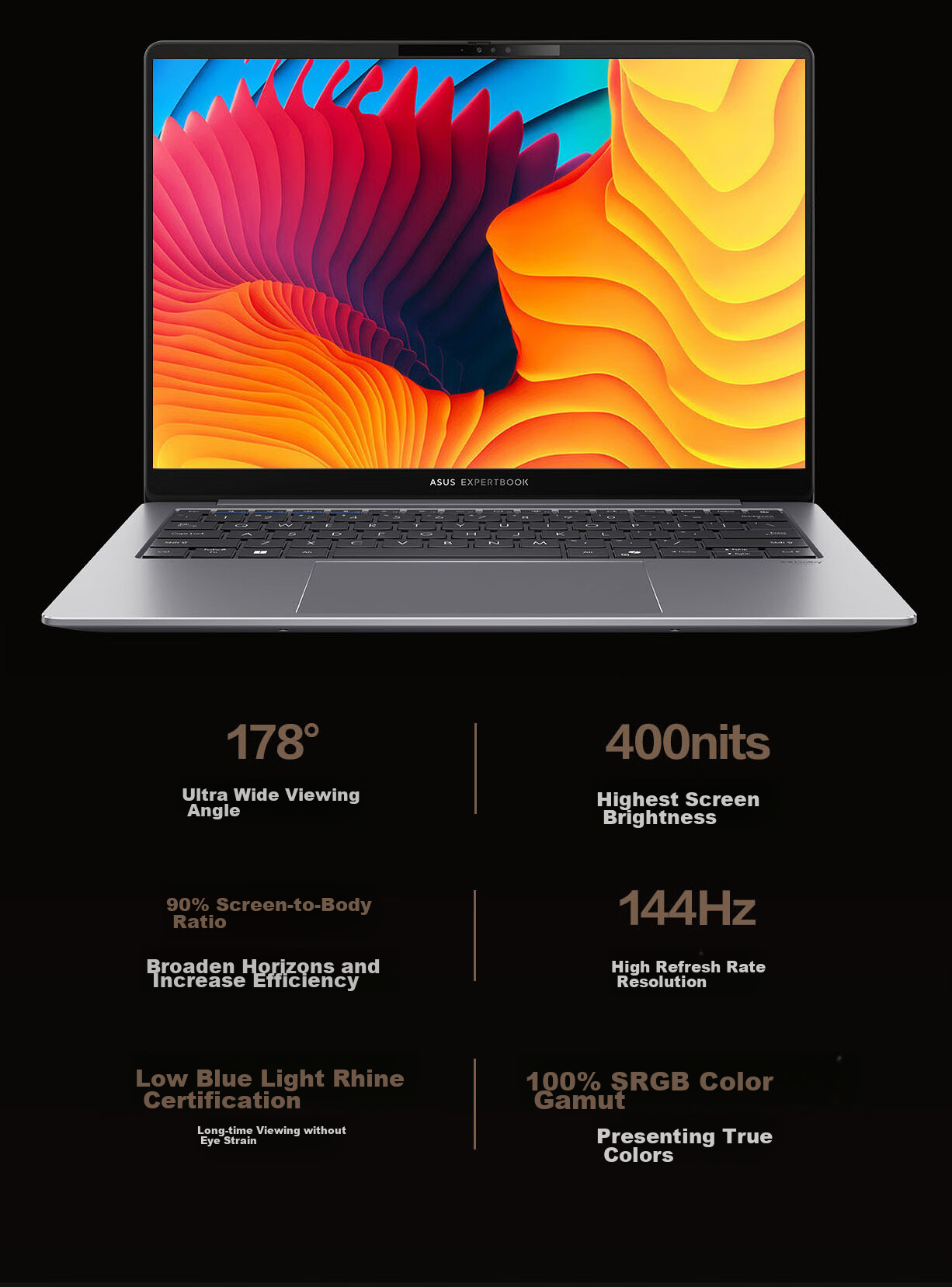 ASUS Poxiao 6Pro 14-Inch AI Lightweight Business Laptop (2nd Gen Core Ultra5, 32GB RAM, 1TB Storage, 2.5K Display, 144Hz Refresh Rate) 11