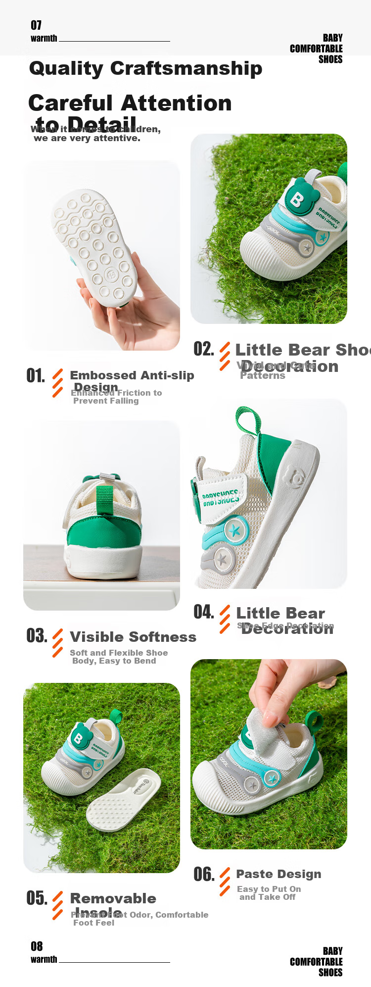 Tomberk Toddler Shoes Baby Girl Shoes Boys New Caterpillar Soft Sole Non-slip Breathable Mesh Shoes Gray Size 20 5