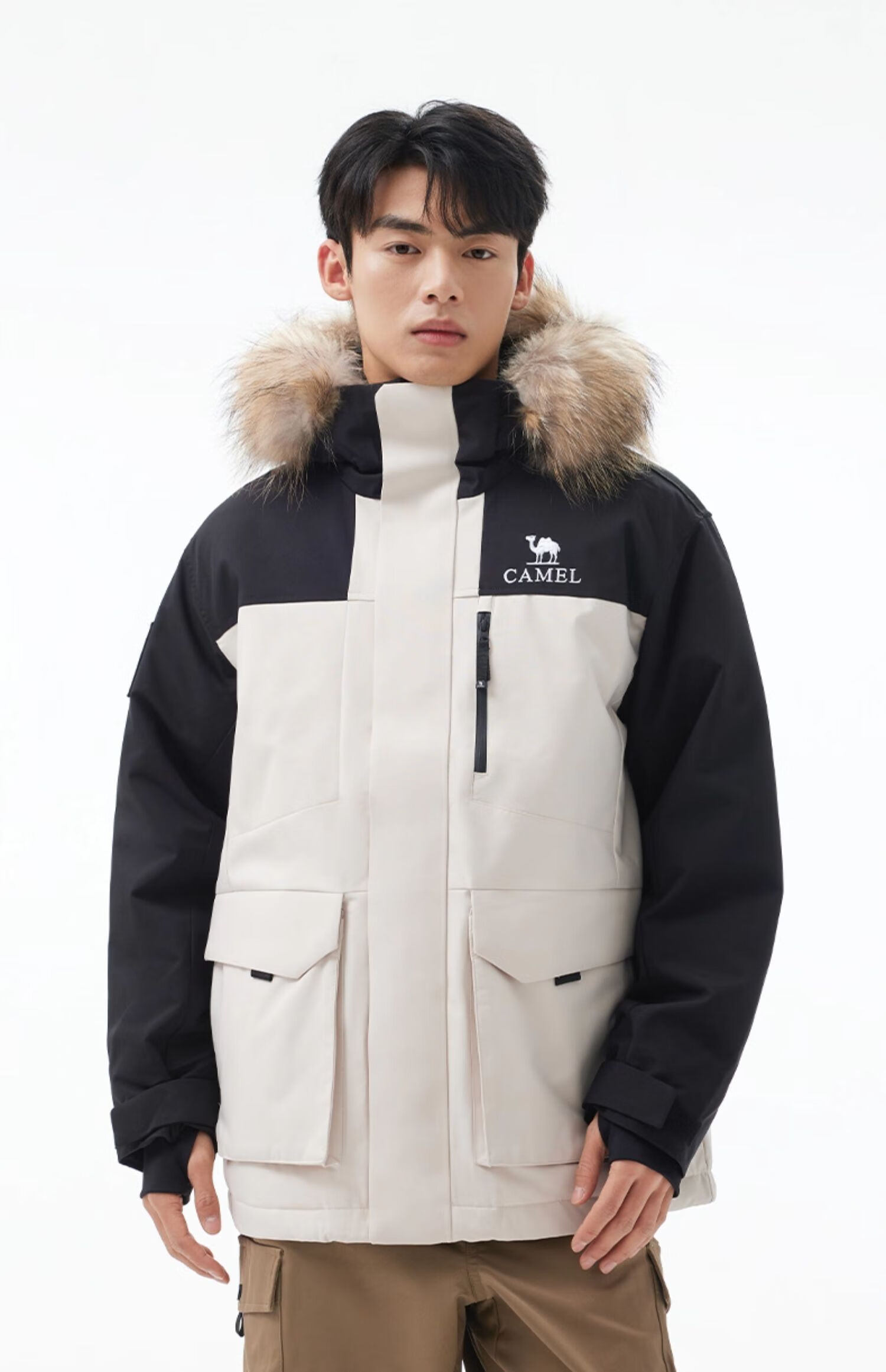 CAMEL Outdoor Down Jacket Unisex 035 Water-Repellent Thickened Warm Parka Coat 25