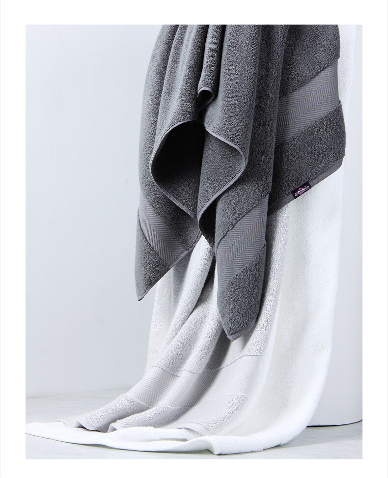 Amarelle ZM01 High-End Hotel Skin-Friendly Flexible Class A Twisted-Free Bamboo Cotton Large Bath Towel, Light Gray, 85*175cm 2