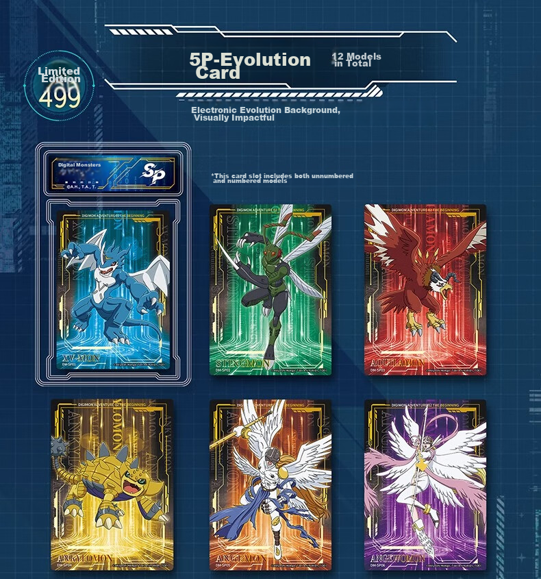 Card.Fun Digital Monster 02 Original Summoning Theater Commemorative Collection Cards Blind Box Cards Premium Cards Brick Anime Official Merchandise Gushi Single Pack (1 Card/brick) 12