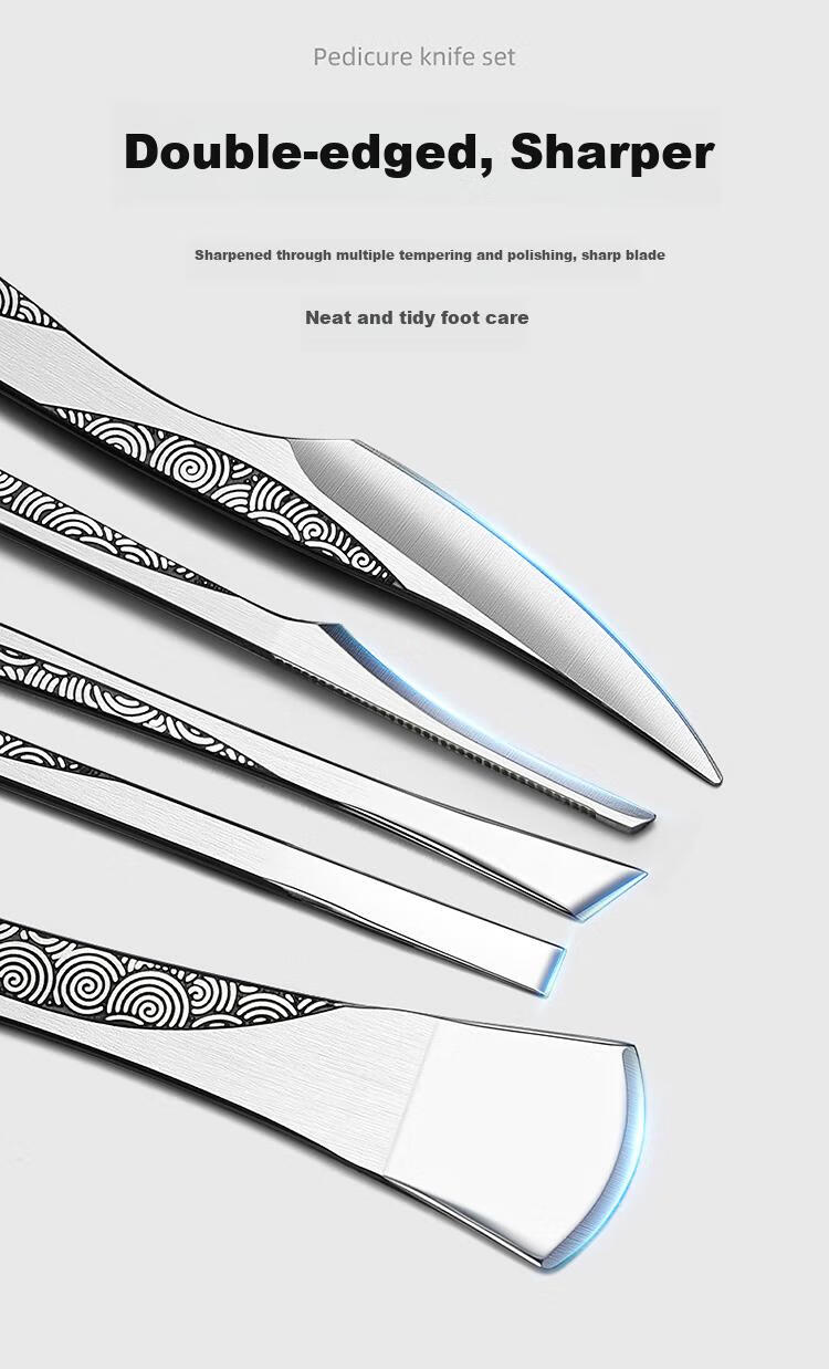 Jindarimei Yangzhou Sanbaodao Pedicure Knife Set, Callus Removal Tool Kit for Dead Skin And Thick Toenails, Ingrown Toenail Scraper 3