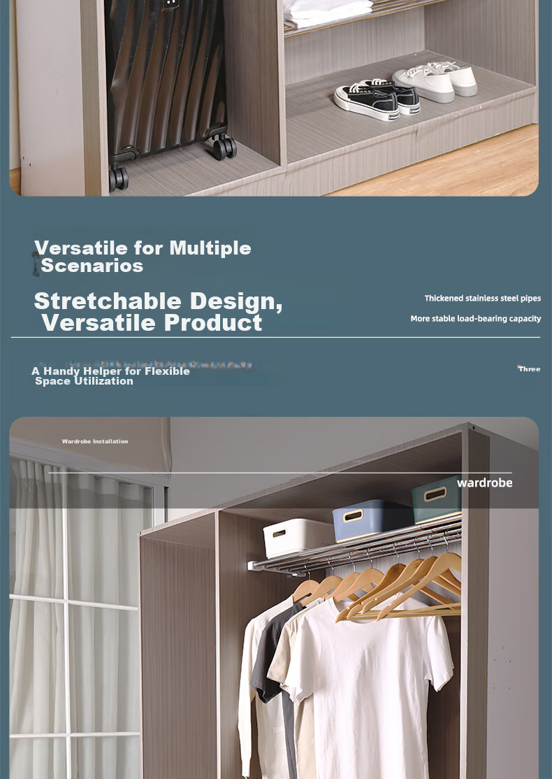 Baoyouni Wardrobe Divider Shelf, Extendable Storage Rack, Kitchen Layered Organizer 8