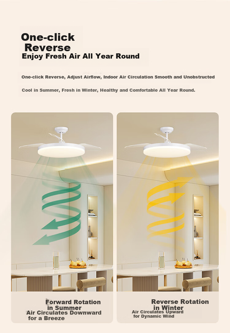 OPPLE Fan Light Remote Control Air Conditioner Companion Lighting Ra98 Dining Room Bedroom Electric Fan Eye Protection Low Noise 42-Inch Ice White 4