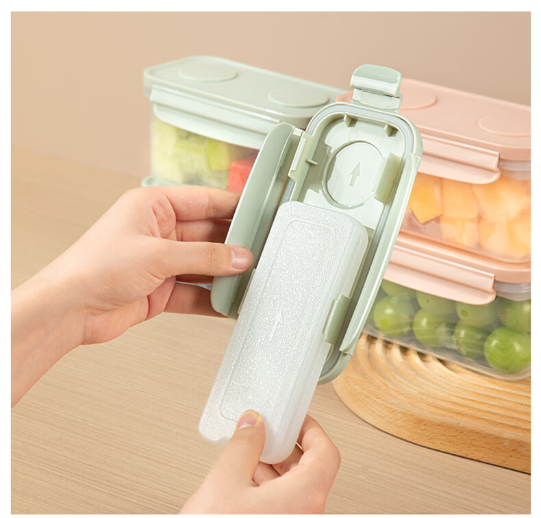 KATEI STORY Japanese Portable Fruit Box with Fork, Handheld Salad Cup, Plastic Cup with Sealing And Leak-Proof Draining Basket for Going Out 19