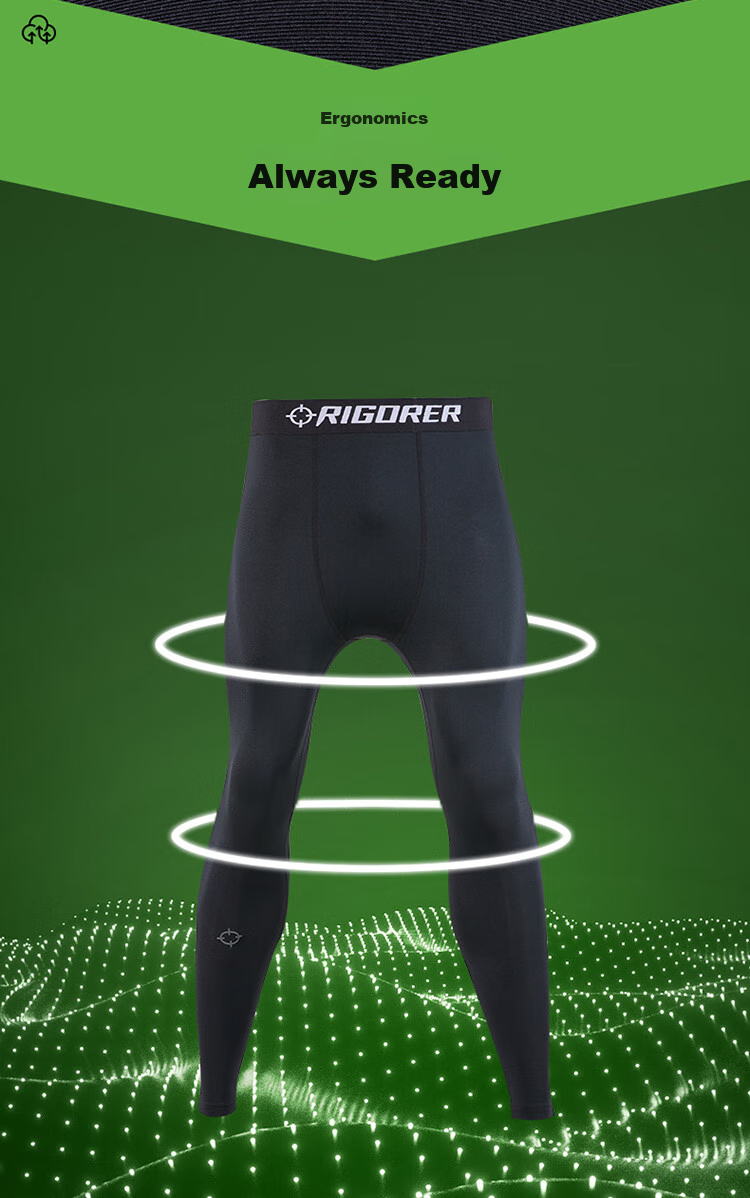 RIGORER Men's Fleece-Lined Casual Sports Fitness Pants, High-Elasticity Training Compression Pants, Warm Long Pants for Home Wear 3